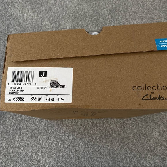 Men’s Clarks Grove Zip II Black Leather - Picture 9 of 11